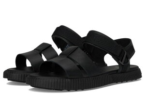�\���� ���f�B�[�X �V���[�Y �T���_�� �A���N�� SOREL Ona Ave? Ankle Strap Flat Sandals Black/Black �u���b�N