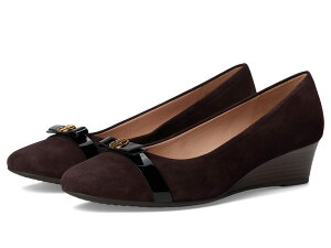 �R�[���n�[�� ���f�B�[�X �V���[�Y �q�[�� Cole Haan Malta Wedge 40 Mm Chocolate Suede/Black Patent Leather �u���b�N