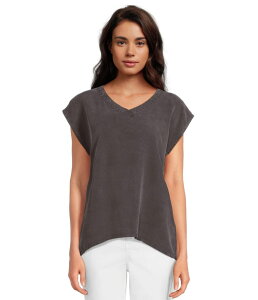 ���b�h�h�b�N ���f�B�[�X �g�b�v�X �V���c V�l�b�N �L���b�v Mod-o-doc Cap Sleeve V-neck Long Tank Washed Ebony