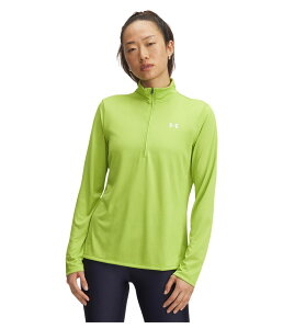 �A���_�[�A�[�}�[ ���f�B�[�X �g�b�v�X �V���c Under Armour Tech 1/2 Zip Solid Green Vibe/White �z���C�g