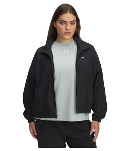 A_[A[}[ fB[X AE^[ R[g vXTCY WPbg Under Armour Plus Size Rival Woven Jacket Black/White zCg