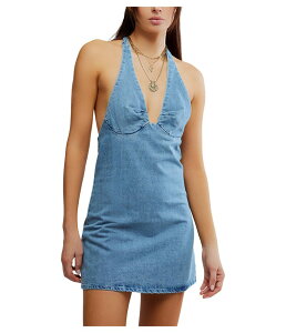 �t���[�s�[�v�� ���f�B�[�X �g�b�v�X �����s�[�X �~�j �f�j�� Free People Trevi Denim Mini Celestial Blue �u���[