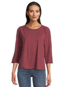 ���b�h�h�b�N ���f�B�[�X �g�b�v�X �V���c �N���[�l�b�N T�V���c Mod-o-doc 3/4 Sleeve Waffle Mix Media Open Crew Neck Tee Zinfandel