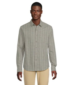 ���B���X �����Y �g�b�v�X �V���c Vince Highclere Plaid Separate Placket Long Sleeve Shirt Pistachio Combo �`�F�b�N
