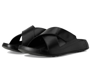 GR[ Y V[Y T_ ECCO Cozmo Two Band Cross Slide Sandal Black ubN
