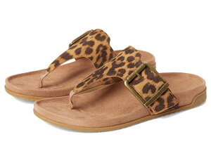 oCIjbN fB[X V[Y T_ VIONIC Emma Thong Sandals Leopard Suede Aj}
