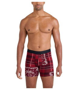 �T�b�N�X�A���_�[�E�F�A�[ �����Y �A���_�[�E�F�A �{�N�T�[�p���c �R�b�g�� SAXX UNDERWEAR Droptemp Cooling Cotton Boxer Brief Fly Paisley Plaid/Red ���b�h