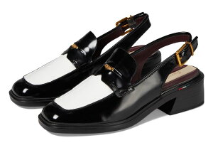 �t�����R�T���g ���f�B�[�X �V���[�Y �T���_�� ���[�t�@�[ Franco Sarto Giada Slingback Loafers Black/White Gloss �z���C�g