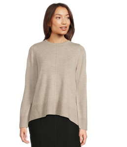 �G�C���[���t�B�b�V���[ ���f�B�[�X �A�E�^�[ �j�b�g�E�Z�[�^�[ �N���[�l�b�N Eileen Fisher Merino Crew Neck Sweater Maple Oat