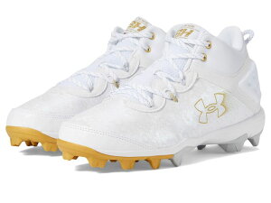 A_[A[}[ Y V[Y Xj[J[ Under Armour Harper 8 Mid RM Baseball Cleats White/White/Metallic Gold zCg