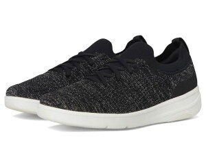 tBbgtbv fB[X V[Y Xj[J[ [X jbg FitFlop Super-Q Knit Slip-On Laced Sneakers Black/Silvereen ubN