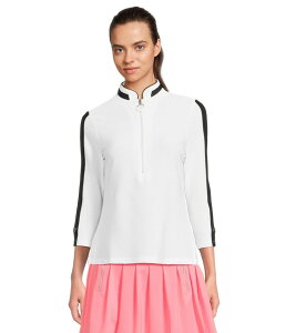�W���C�~�[�T�h�b�N ���f�B�[�X �g�b�v�X �V���c Jamie Sadock Textured Ottoman 3/4 Sleeve 1/4 Zip Top Sugar White �z���C�g