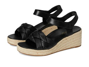 oCIjbN fB[X V[Y q[ T_ VIONIC Saratoga Espadrille Sandals Black Leather ubN