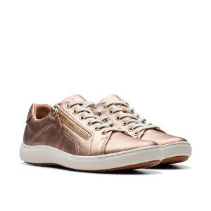 N[NX fB[X V[Y Xj[J[ [X Clarks Nalle Lace Rose Gold Leather S[h