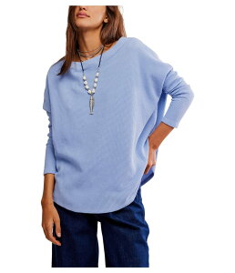 �t���[�s�[�v�� ���f�B�[�X �g�b�v�X �V���c Free People Latte Blues Thermal Solidawn Breeze