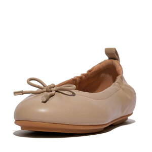�t�B�b�g�t���b�v ���f�B�[�X �V���[�Y �T���_�� ���U�[ FitFlop Allegro Bow Leather Ballerinas Latte Beige �x�[�W��