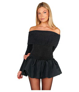�E�~�[���A���[�� ���f�B�[�X �g�b�v�X �����s�[�X �~�j Show Me Your Mumu Charlize Mini Dress Black Dancing Queen Shine �u���b�N