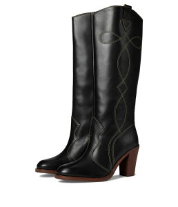 �t���C ���f�B�[�X �V���[�Y �u�[�c�E���C���u�[�c �g�[�� Frye Corinne Tall Deco Stitch Black �u���b�N