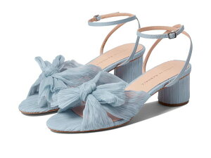 ���t���[ �����_�� ���f�B�[�X �V���[�Y �q�[�� �v���[�c �A���N�� Loefflerandall Dahlia Pleated Knot Mule with Ankle Strap Blue �u���[