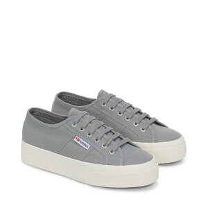 �X�y���K ���f�B�[�X �V���[�Y �X�j�[�J�[ �v���b�g�t�H�[�� Superga 2740 Platform Grey Silver �O���[