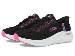 �X�P�b�`���[�Y ���f�B�[�X �V���[�Y �X�j�[�J�[ SKECHERS Arch Fit 2.0 Easy Chic Hands Free Slip-Ins Black Hot Pink �u���b�N
