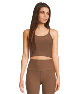 �r�����h���K ���f�B�[�X �g�b�v�X �V���c �N���b�v�h Beyond Yoga Spacedye Slim Racerback Cropped Tank True Chocolate Heather �w�U�[