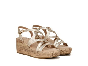 ���C�t�X�g���C�h ���f�B�[�X �V���[�Y �q�[�� �v���b�g�t�H�[�� �T���_�� LifeStride Bailey Strappy Platform Wedge Sandals Platino Gold �S�[���h