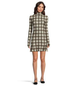 �m�[�}�J�}�� ���f�B�[�X �g�b�v�X �����s�[�X �~�j Norma Kamali Long Sleeve Turtle Fishtail Mini Dress Bark Box Plaid �`�F�b�N