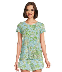 �����[�s�����b�c�@�[ ���f�B�[�X �g�b�v�X �V���c Lilly Pulitzer Etta Scoop Neck Fresh Water Blue Sunbathers Bliss �u���[