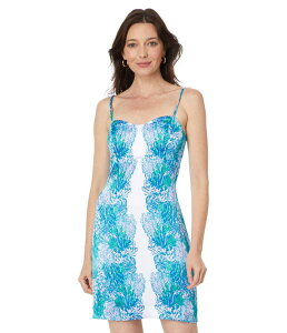 �����[�s�����b�c�@�[ ���f�B�[�X �g�b�v�X �����s�[�X �T�e�� Lilly Pulitzer Gillian Satin Slip Dress Las Olas Aqua Strong Current Sea Engineered �A�N�A