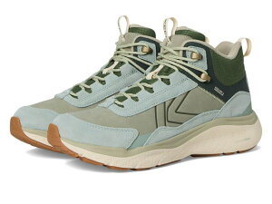 �L�[�� ���f�B�[�X �V���[�Y �u�[�c�E���C���u�[�c ���U�[ KEEN Leiki Waterproof Leather Hiking Boots Icebergreen/Bronze Green �O���[��