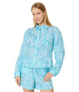 �����[�s�����b�c�@�[ ���f�B�[�X �g�b�v�X �V���c �_�E�� Lilly Pulitzer Coralynn Button-Down Resort White Goombay Grooves �z���C�g