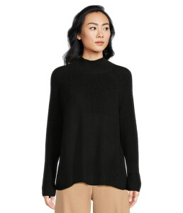 �G�C���[���t�B�b�V���[ ���f�B�[�X �A�E�^�[ �j�b�g�E�Z�[�^�[�g���l�b�N Eileen Fisher Merino Turtle Neck Raglan Sweater Black �u���b�N