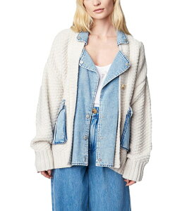 �u�����N�j���[���[�N ���f�B�[�X �A�E�^�[ �j�b�g�E�Z�[�^�[ �J�[�f�B�K�� �f�j�� Blank NYC Denim and Knit Cardigan in Last Callast Call �f�j��