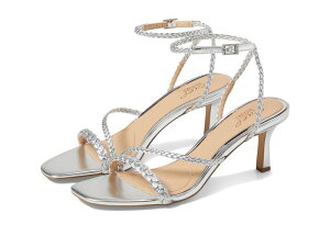 �W���E�F���_�O���C�~�V���J ���f�B�[�X �V���[�Y �q�[�� Jewel Badgley Mischka Helia Silver Leather �V���o�[
