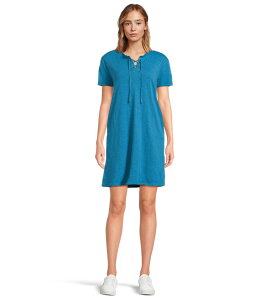 ���b�h�h�b�N ���f�B�[�X �g�b�v�X �����s�[�X T�V���c ���[�X Mod-o-doc Short Sleeve Lace Up Neck Tee Shirt Dress Calypso Blue �u���[