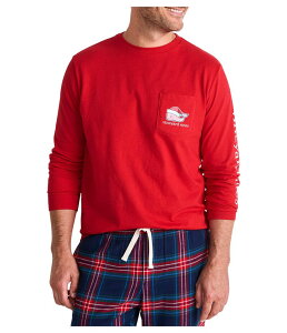 ���@�C�����[�h���@�C���Y �����Y �g�b�v�X �V���c Vineyard Vines 2025 Santa Whale Long Sleeve Tee Red Velvet ���b�h