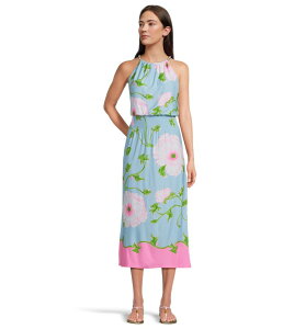 �����[�s�����b�c�@�[ ���f�B�[�X �g�b�v�X �����s�[�X �~�f�B �z���^�[ Lilly Pulitzer Gracelyn Halter Midi Dress Fresh Water Blue Bursting Blooms Engineered Knit Dress �u���[