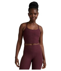 �r�����h���K ���f�B�[�X �g�b�v�X �V���c �N���b�v�h Beyond Yoga Spacedye Slim Racerback Cropped Tank Midnight Burgundy Heather �w�U�[