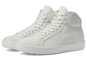 �G�R�[ �����Y �V���[�Y �X�j�[�J�[ ECCO Soft 60 Premium High-Top Sneakers White Pebbled Leather �z���C�g