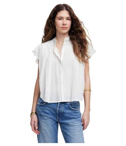���C�h�E�F�� ���f�B�[�X �g�b�v�X �V���c �R�b�g�� Madewell Alana Top In Cotton Viscose Voile White �z���C�g