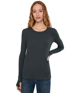 ���b�h�h�b�N ���f�B�[�X �g�b�v�X �V���c �N���[�l�b�N Mod-o-doc Long Sleeve Withumbhole Crewneck Tee Washed Ebony