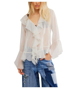�t���[�s�[�v�� ���f�B�[�X �g�b�v�X �V���c �V�t�H�� Free People Bali Tulula Chiffon Clean Ivory Combo �A�C�{���[
