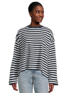 ���C�h�E�F�� ���f�B�[�X �g�b�v�X �V���c Madewellong Sleeveasy Tee (texture) Navy �l�C�r�[