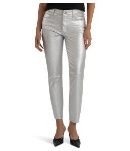 �J�b�g�t�����U�N���X ���f�B�[�X �{�g���X �f�j���p���c KUT from the Kloth Charlize High-rise Fab Cigarette Leg-raw Hem Silver �V���o�[