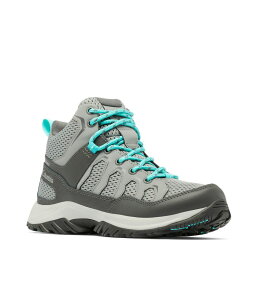 �R�����r�A ���f�B�[�X �V���[�Y �u�[�c�E���C���u�[�c Columbia Granite Trail Mid Waterproof Titanium Grey Steel/Bright Aqua �O���[