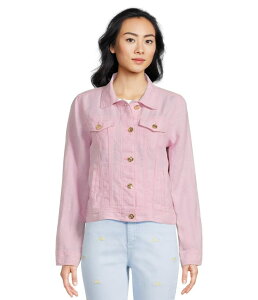 �����[�s�����b�c�@�[ ���f�B�[�X �A�E�^�[ �R�[�g ���l�� �W���P�b�g Lilly Pulitzer Seaspray Linen Jacket Conch Shell Pink X Resort White �z���C�g