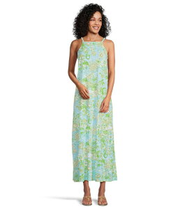�����[�s�����b�c�@�[ ���f�B�[�X �g�b�v�X �����s�[�X �}�L�V Lilly Pulitzer Kyleigh Maxi Dress Fresh Water Blue Sunbathers Bliss �u���[