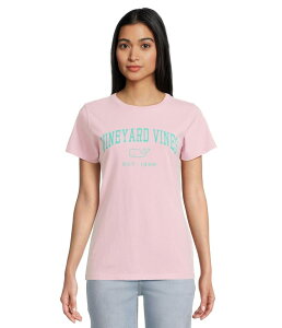 ���@�C�����[�h���@�C���Y ���f�B�[�X �g�b�v�X �V���c ���� ���S Vineyard Vines Drift Dye Heritage Arch Logo Short-sleeve Tee Summer Mauve