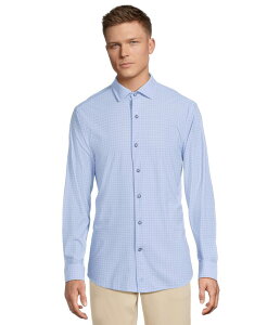 �W�����X�g���A���h�}�[�t�B�[ �����Y �g�b�v�X �V���c �j�b�g ���� Johnston & Murphy XC4R Long-Sleeve Dress Knit Shirt Blue/Navy Herringbone Grid �l�C�r�[